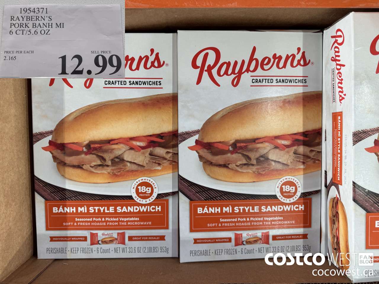 1954371 RAYBERN'S PORK BAHN MI 6 CT/5.6 OZ $12.99