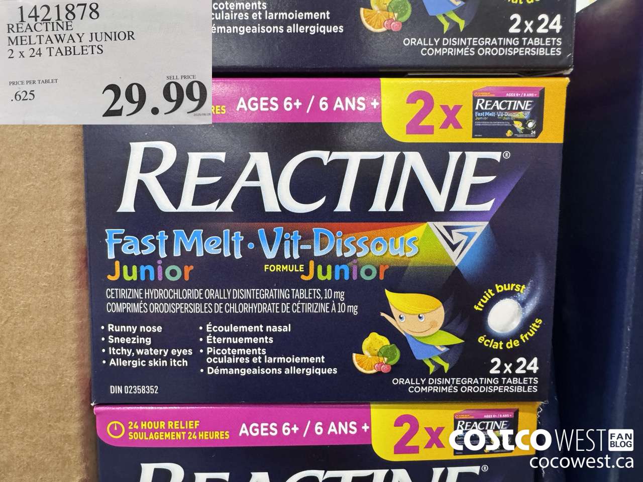 1421878 REACTINE MELTAWAY JUNIOR 2 X 24's $29.99