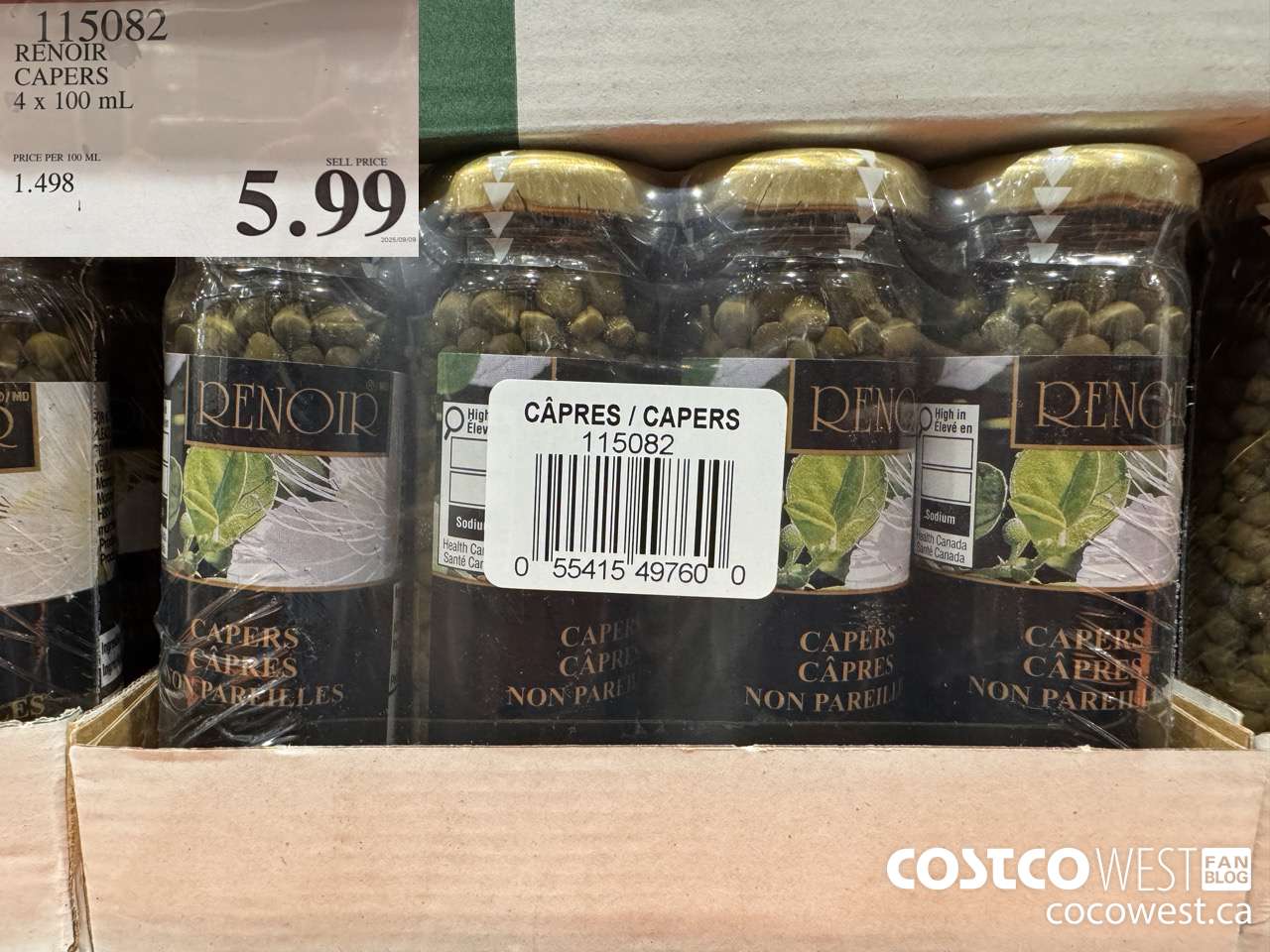 115082 RENOIR CAPERS 4 X 100 ML $5.99