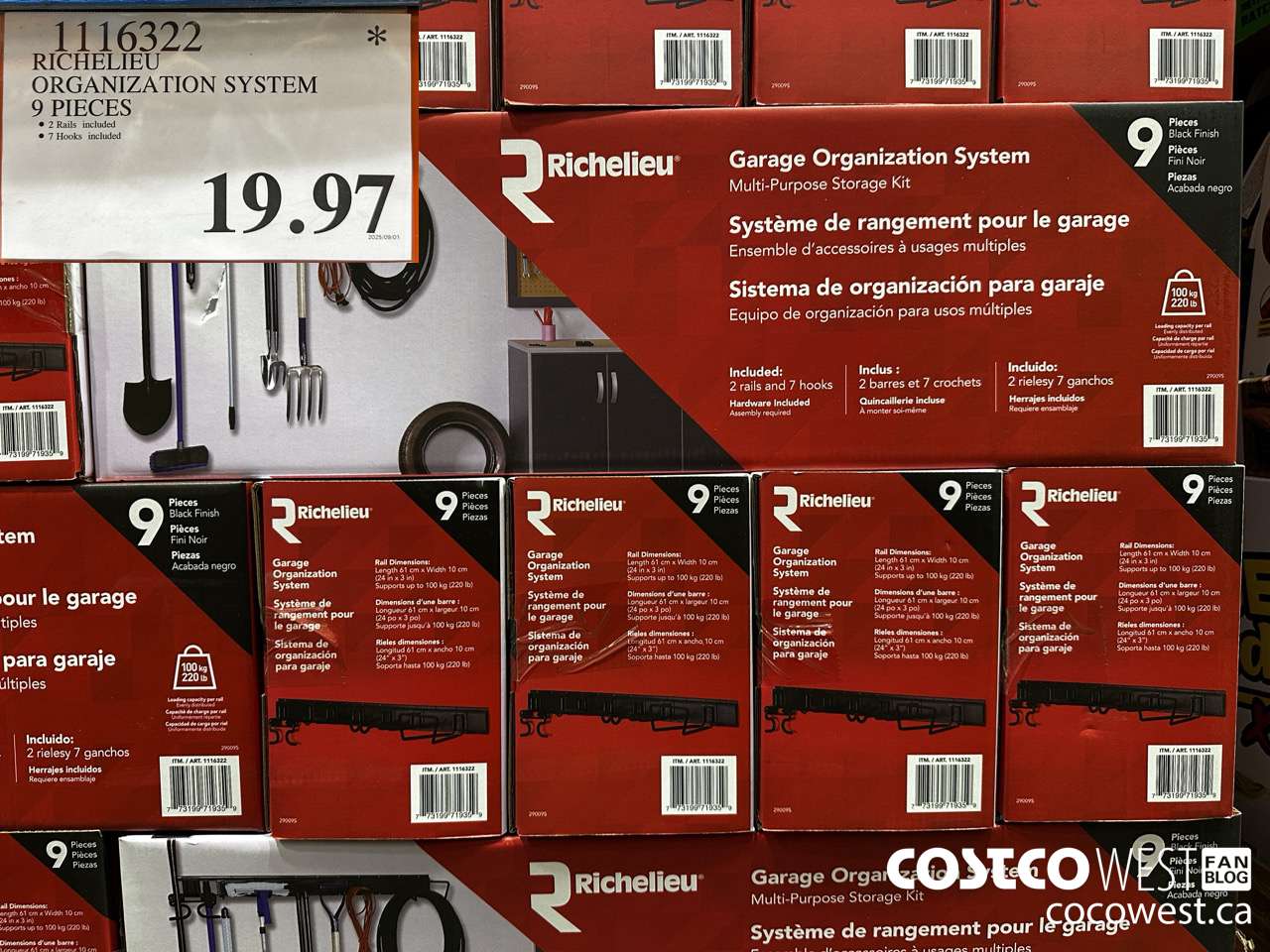 1116322 RICHELIEU ORGANIZATION SYSTEM 9 PIECES $19.97