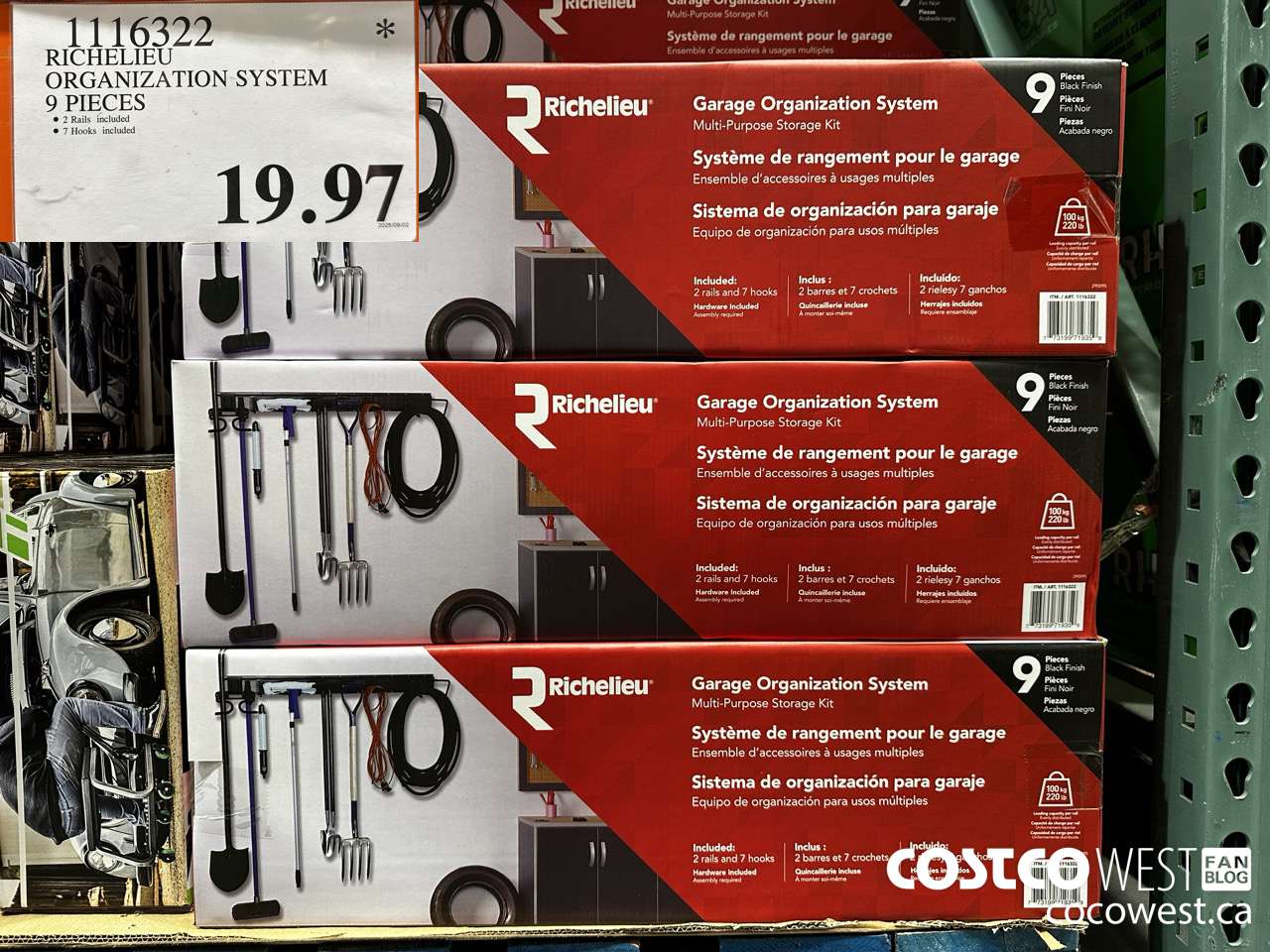 1116322 RICHELIEU ORGANIZATION SYSTEM 9 PIECES $19.97