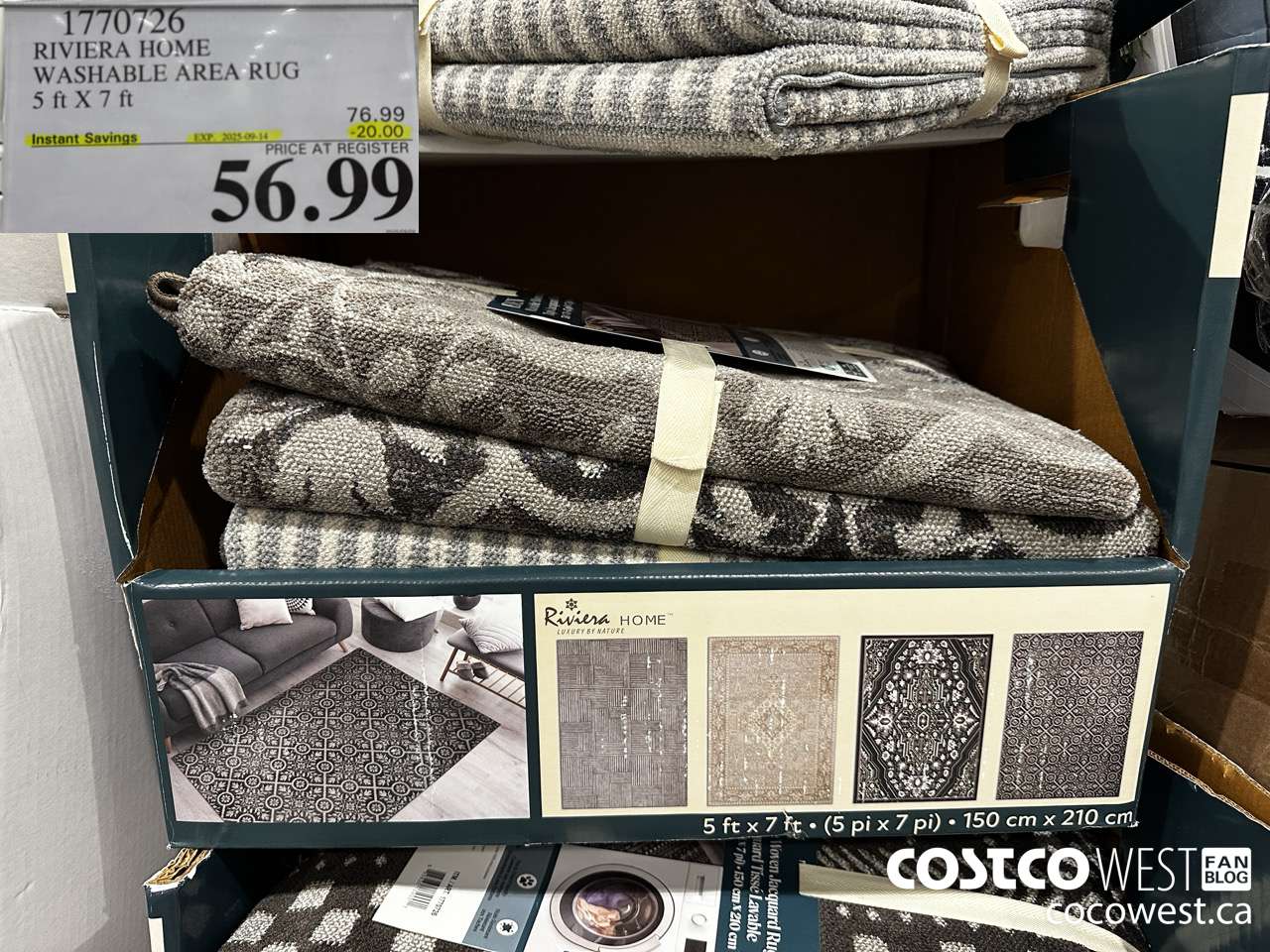 1770726 RIVIERA HOME EDEN WASHABLE AREA RUG 5' X 7' ($20.00 INSTANT SAVINGS EXPIRES ON 2025-09-14) $56.99