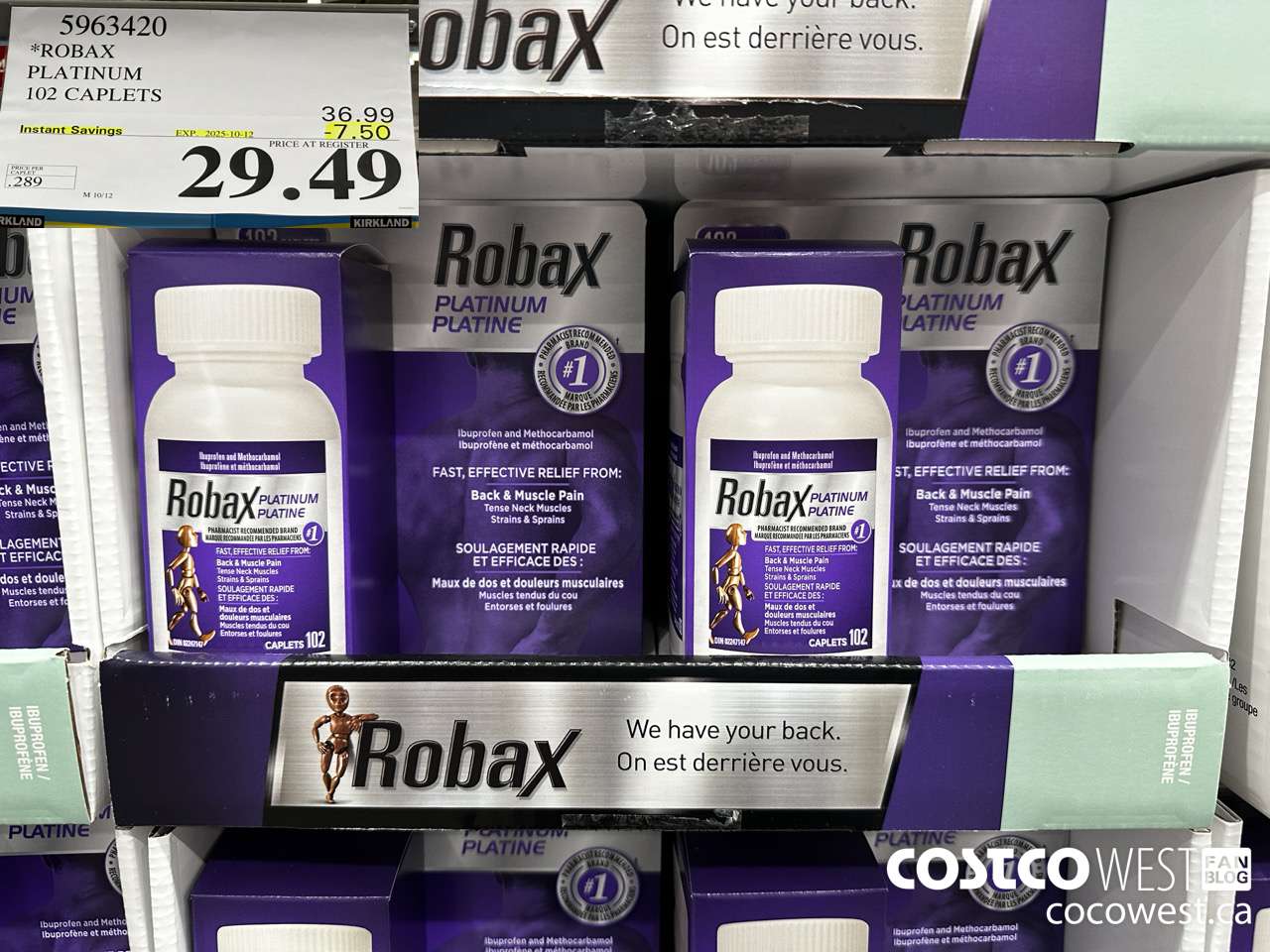 5963420 ROBAX PLATINUM 102 CAPLETS ($7.50 INSTANT SAVINGS EXPIRES ON 2025-10-12) $29.49