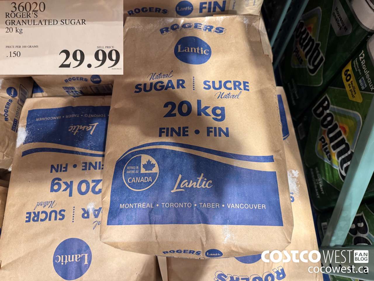 36020 ROGERS GRANULATED SUGAR 20 kg $29.99