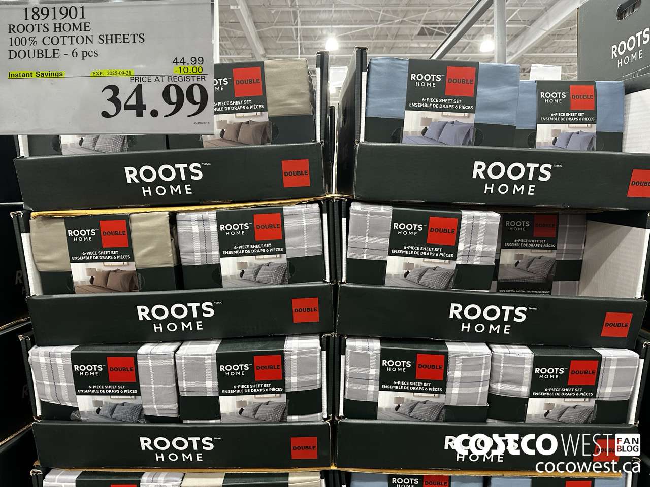 1891901 ROOTS COTTON SHEETS DOUBLE 6PC ($10.00 INSTANT SAVINGS EXPIRES ON 2025-09-21) $34.99