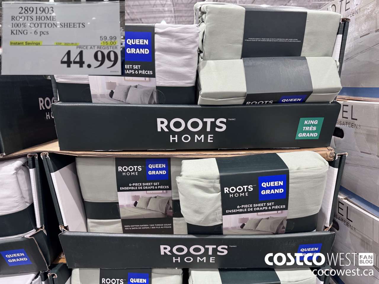 2891903 ROOTS HOME COTTON SHEETS KING 6PC ($15.00 INSTANT SAVINGS EXPIRES ON 2025-09-21) $44.99