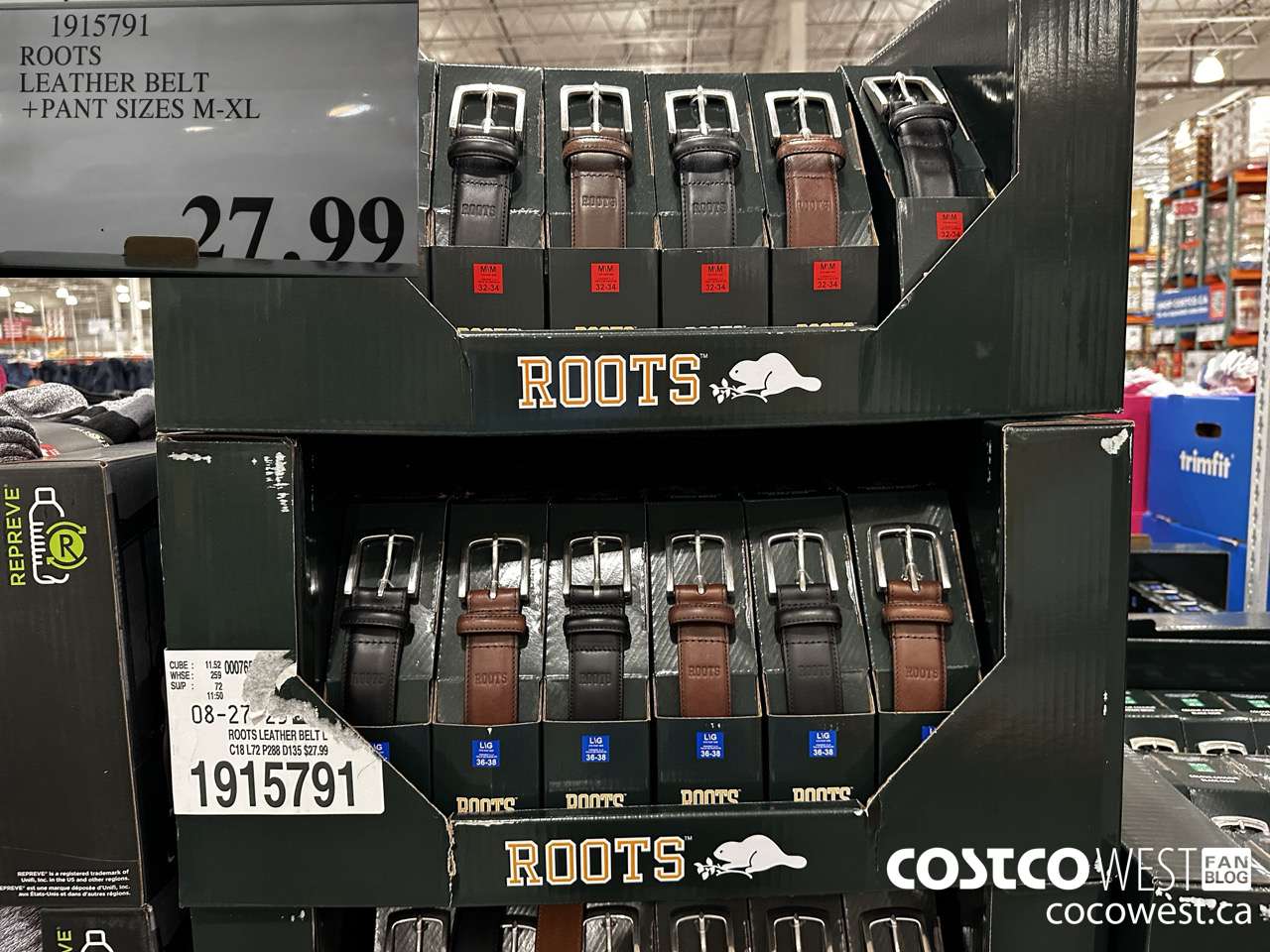 1915791 ROOTS LEATHER BELT PANT SIZES M-XL $27.99