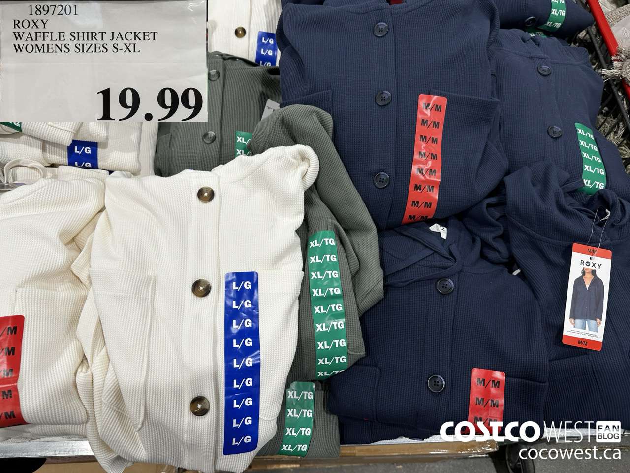 1897201 ROXY WAFFLE SHIRT JACKET WOMENS SIZES S-XL $19.99