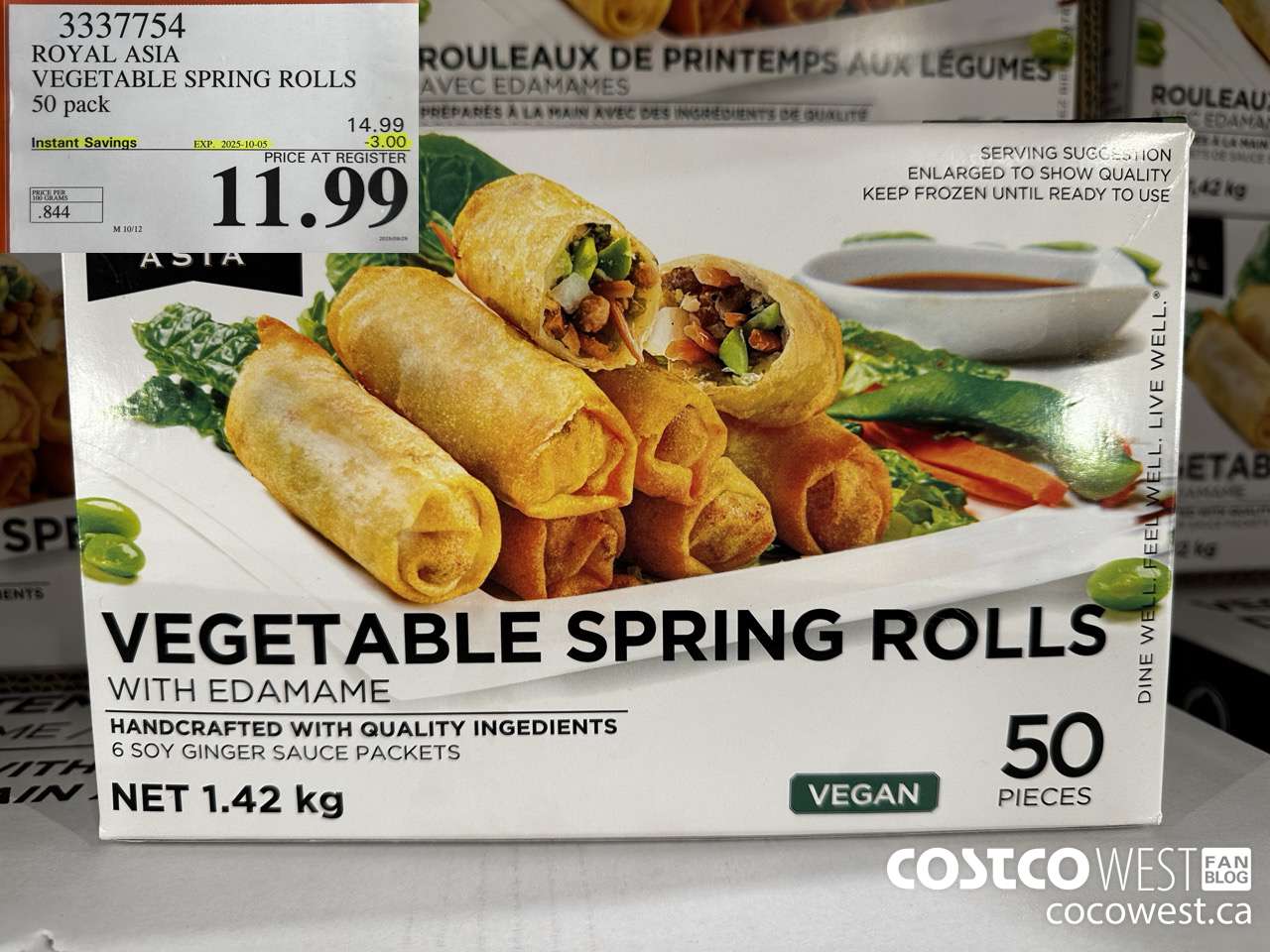 3337754 ROYAL ASIA VEGETABLE SPRING ROLLS 50 PACK ($3.00 INSTANT SAVINGS EXPIRES ON 2025-10-05) $11.99