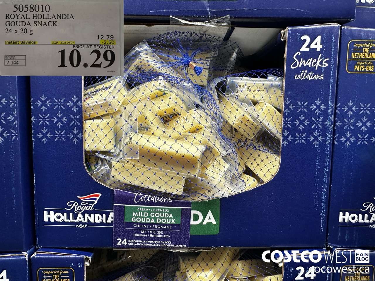 5058010 ROYAL HOLLANDIA GOUDA SNACK 24 x 20 g ($2.50 INSTANT SAVINGS EXPIRES ON 2025-09-07) $10.29