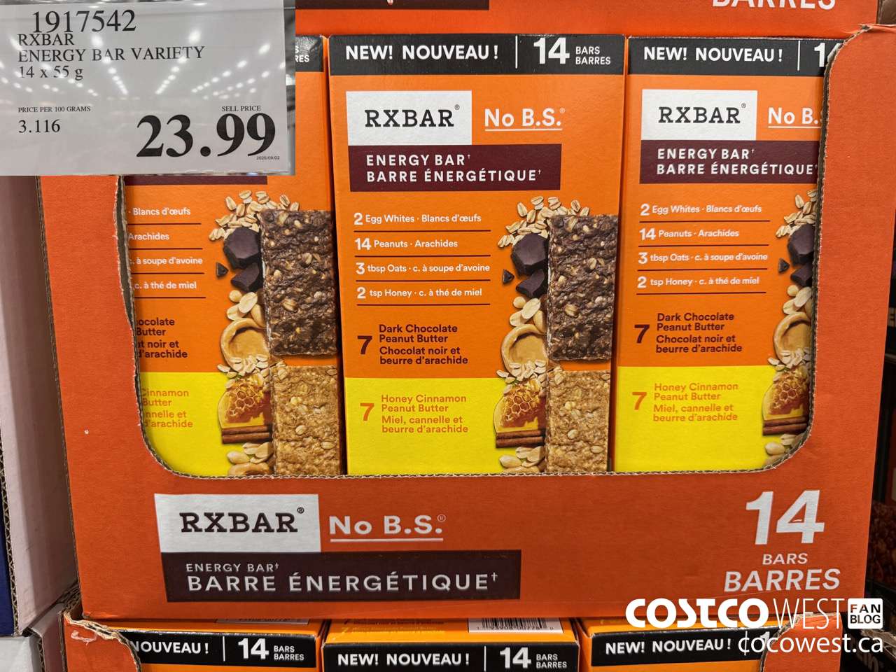 1917542 RXBAR ENERGY BAR VARIETY 14 X 55G $23.99