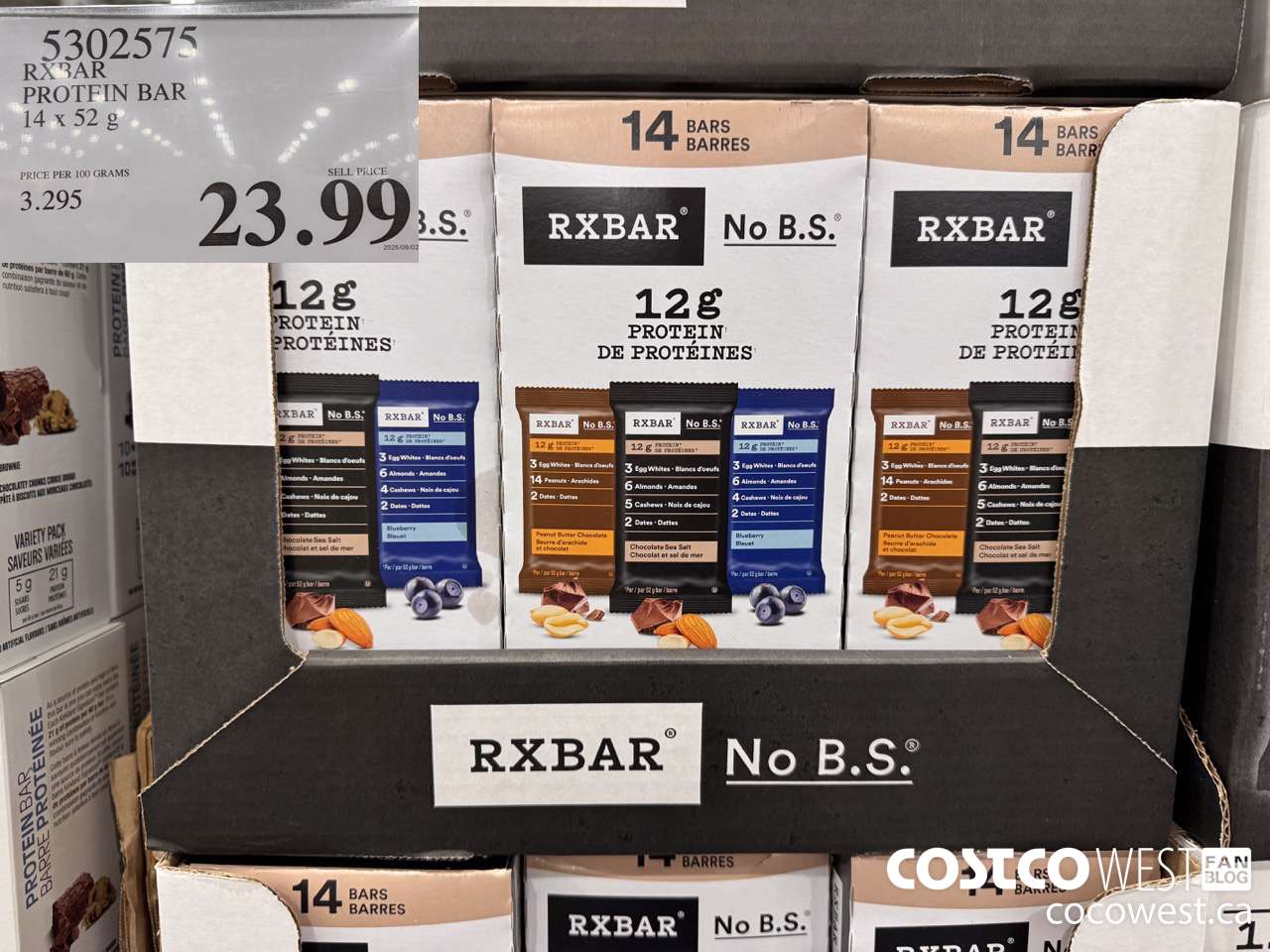 5302575 RXBAR PROTEIN BAR VARIETY 14 X 52G $23.99
