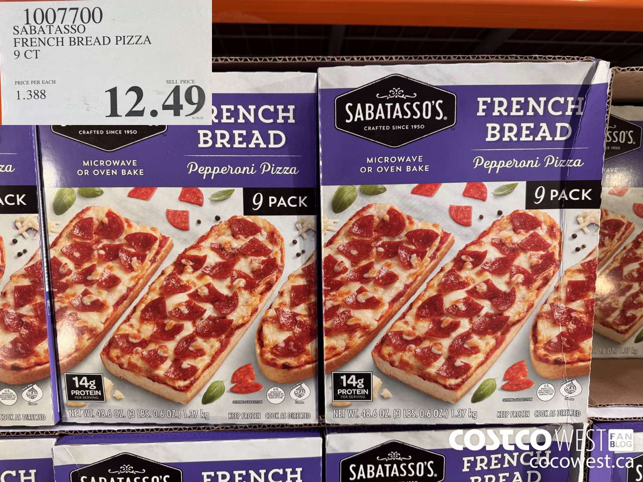 1007700 SABATASSO FRENCH BREAD PIZZA 9CT $12.49
