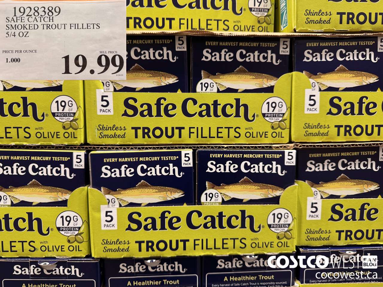 1928389 SAFE CATCH SMOKED TROUT FILLETS 5/4 OZ $19.99