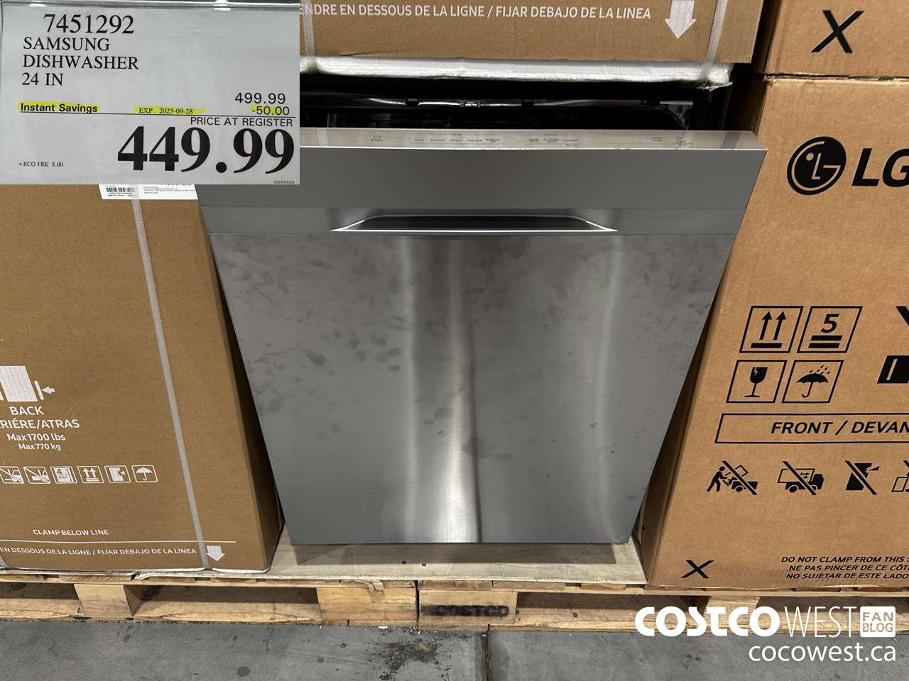 7451292 SAMSUNG DISHWASHER 24IN  ($50.00 INSTANT SAVINGS EXPIRES ON 2025-09-28) $449.99