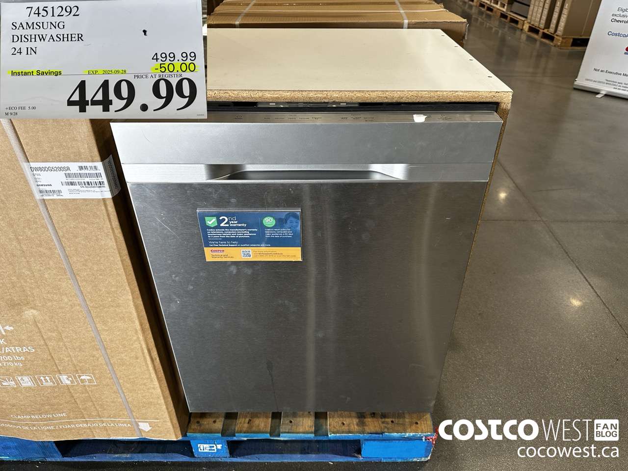 7451292 SAMSUNG DISHWASHER 24IN  ($50.00 INSTANT SAVINGS EXPIRES ON 2025-09-28) $449.99