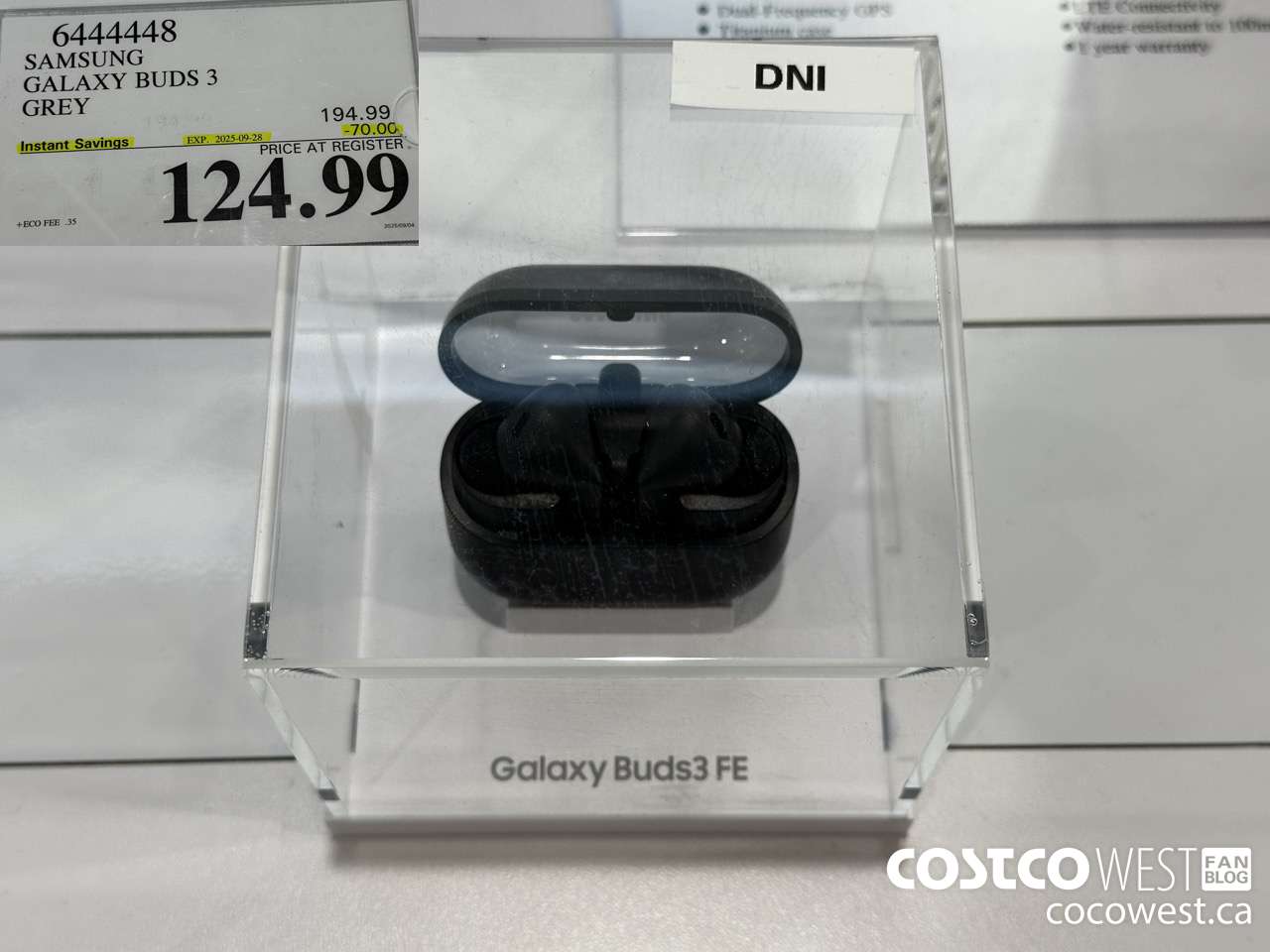 6444448 SAMSUNG GALAXY BUDS 3 GREY ($70.00 INSTANT SAVINGS EXPIRES ON 2025-09-28) $124.99