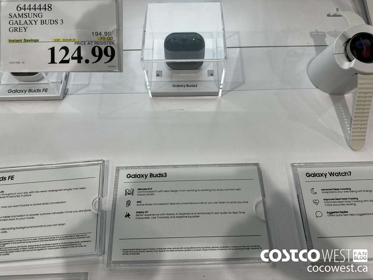 6444448 SAMSUNG GALAXY BUDS 3 GREY ($70.00 INSTANT SAVINGS EXPIRES ON 2025-09-28) $124.99