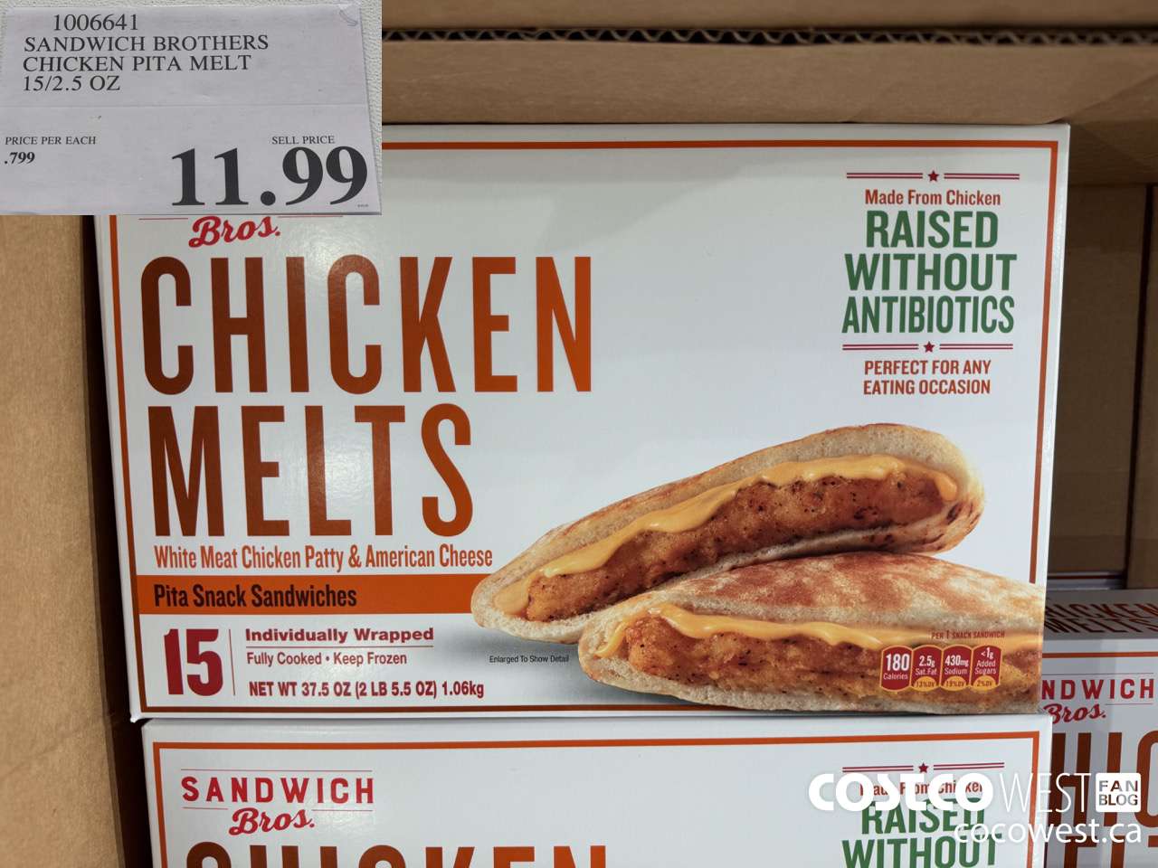 1006641 SANDWICH BROTHERS CHICKEN PITA MELT 15/2.5 OZ  $11.99