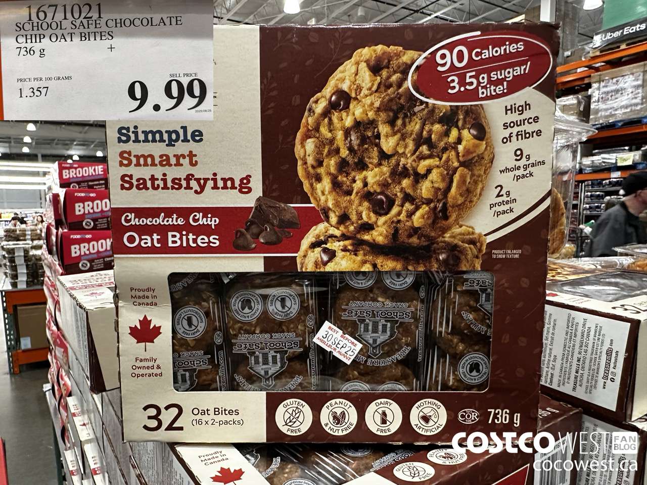 1671021 SCHOOL SAFE CHOCOLATE CHIP OAT BITES 736 G $9.99