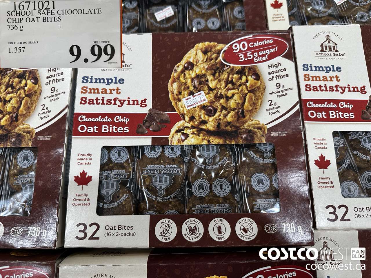 1671021 SCHOOL SAFE CHOCOLATE CHIP OAT BITES 736 G $9.99