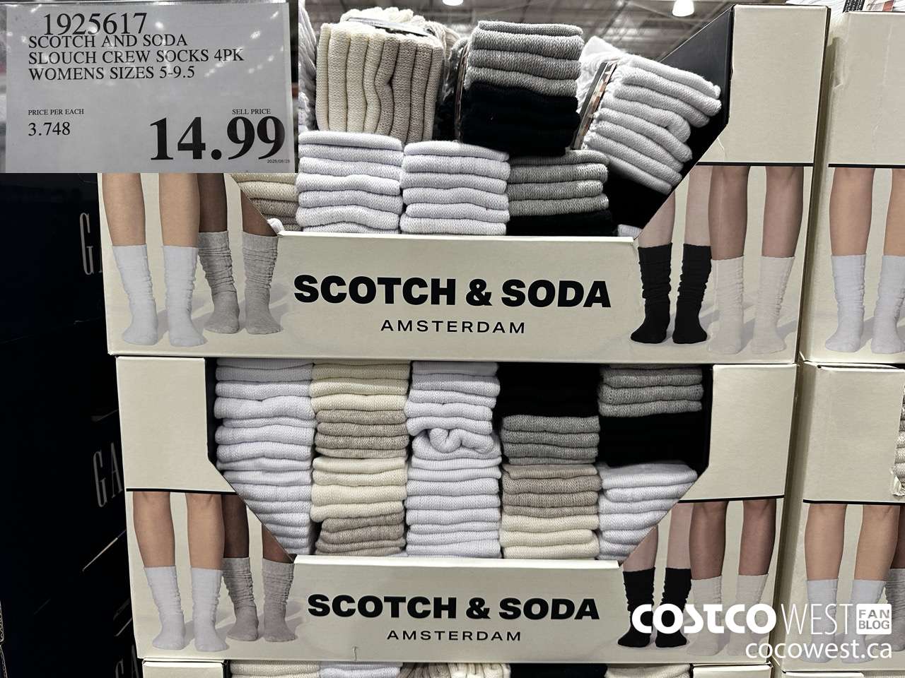 1925617 SCOTCH AND SODA SLOUCH CREW SOCK 4PK WOMENS SIZES 5-9.5 $14.99