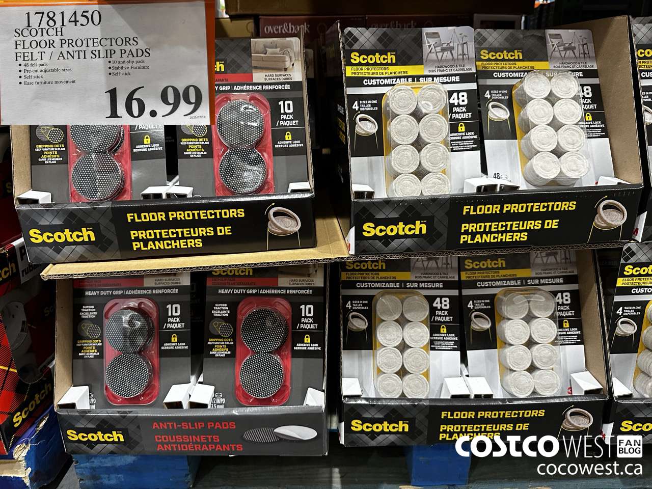 1781450 SCOTCH FLOOR PROTECTORS FELT / ANTI SLIP PADS $16.99