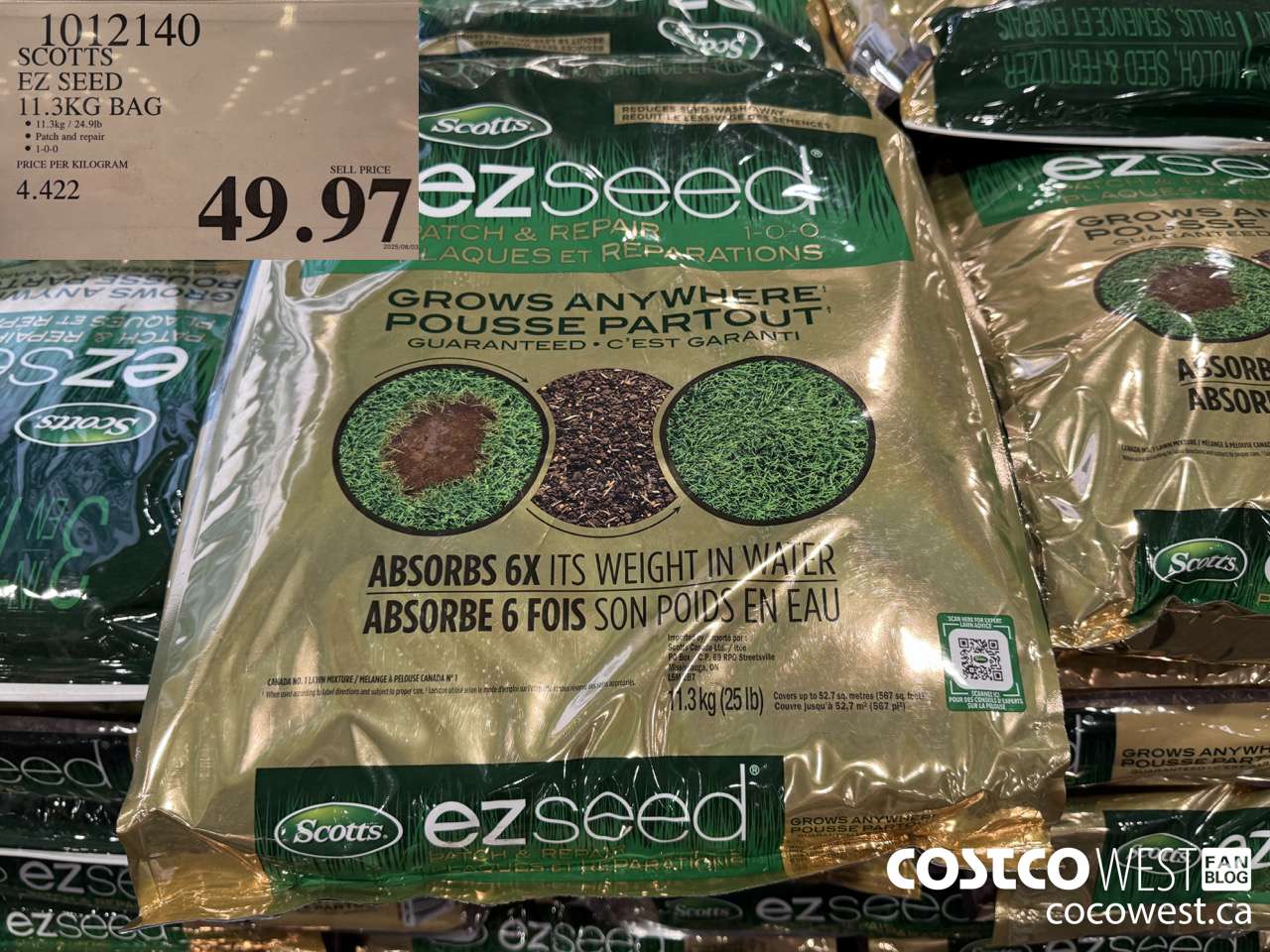1012140 SCOTTS EZ SEED 11.3KG BAG $49.97