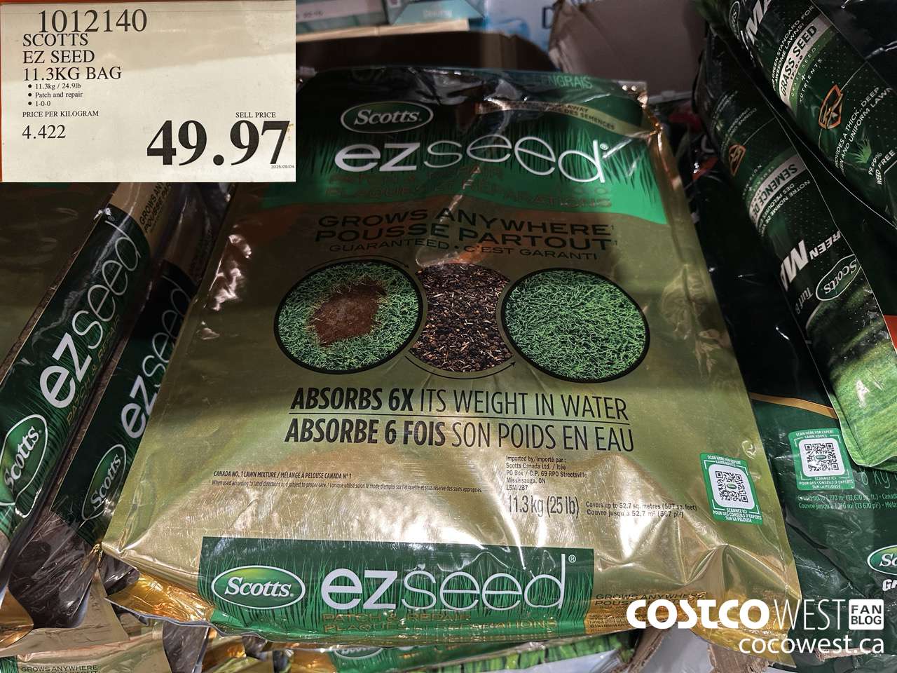 1012140 SCOTTS EZ SEED 11.3KG BAG $49.97