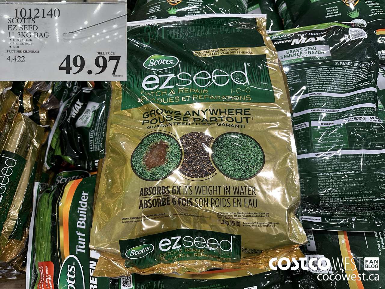 1012140 SCOTTS EZ SEED 11.3KG BAG $49.97