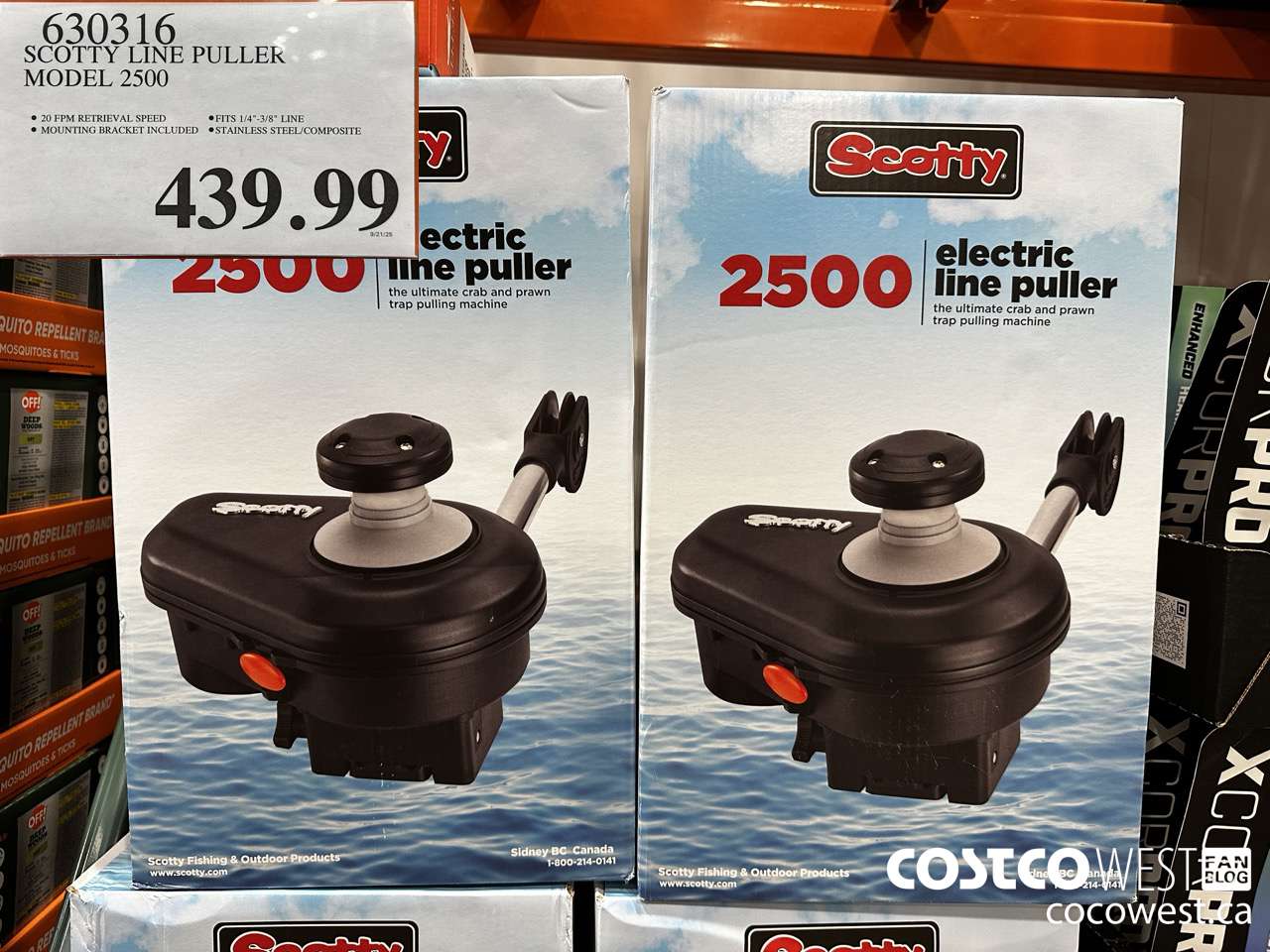630316 SCOTTY LINE PULLER MODEL 2500 $439.99