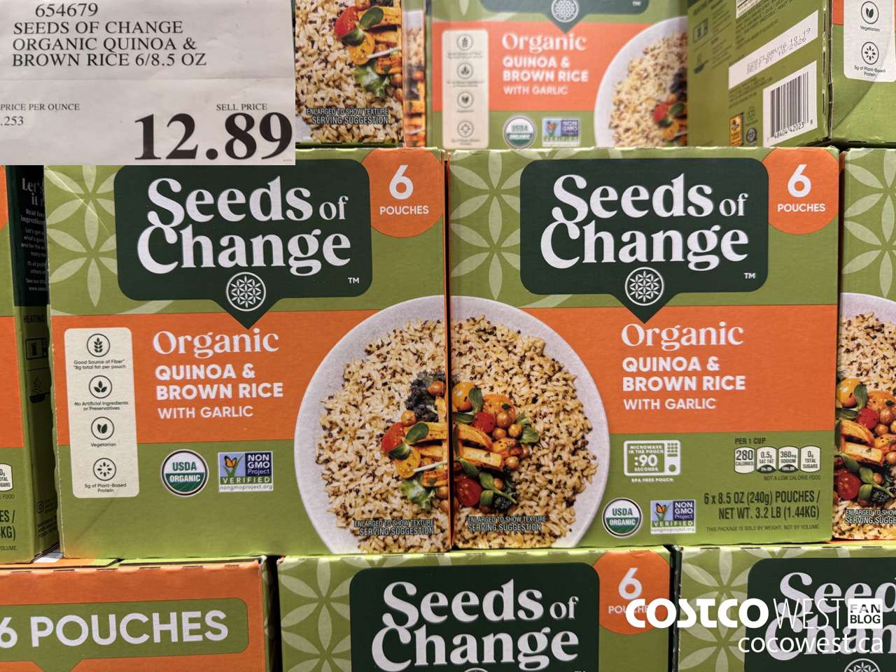 654679 SEEDS OF CHANGE ORGANIC QUINOA & BROWN RICE 6/8.5 OZ $12.89