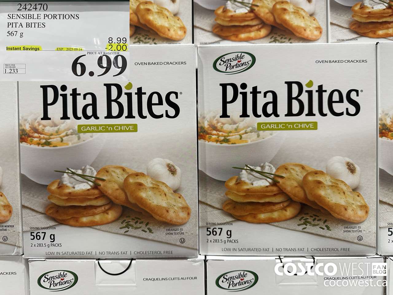 242470 SENSIBLE PORTIONS PITA BITES 567 G ($2.00 INSTANT SAVINGS EXPIRES ON 2025-09-14) $6.99