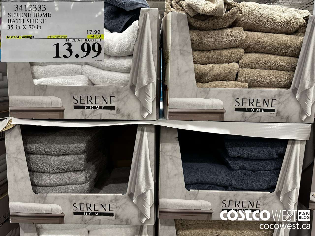 3413333 SERENE HOME COTTON BATH SHEET 35