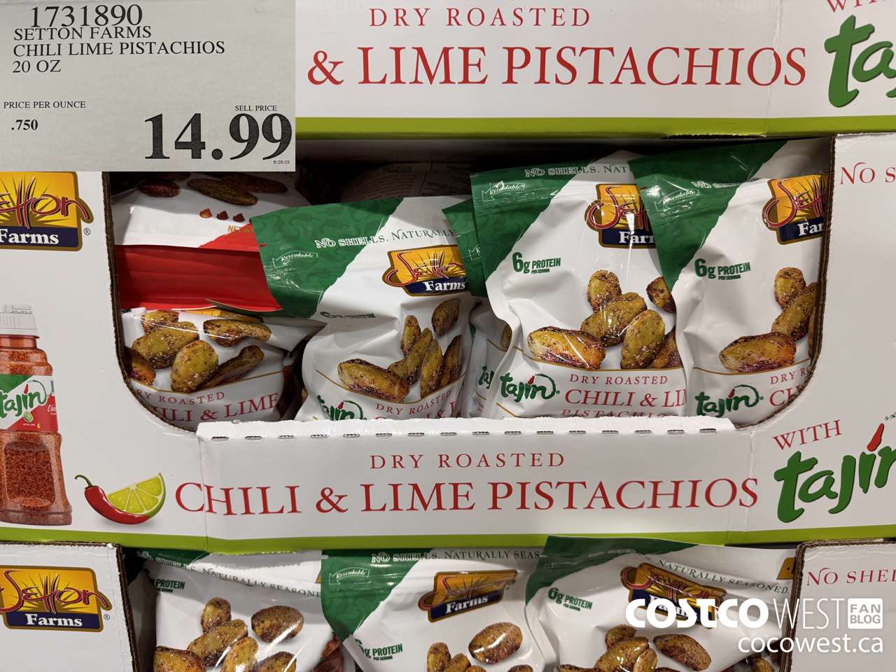 1731890 SETTON FARMS CHILI LIME PISTACHIOS 20 OZ $14.99