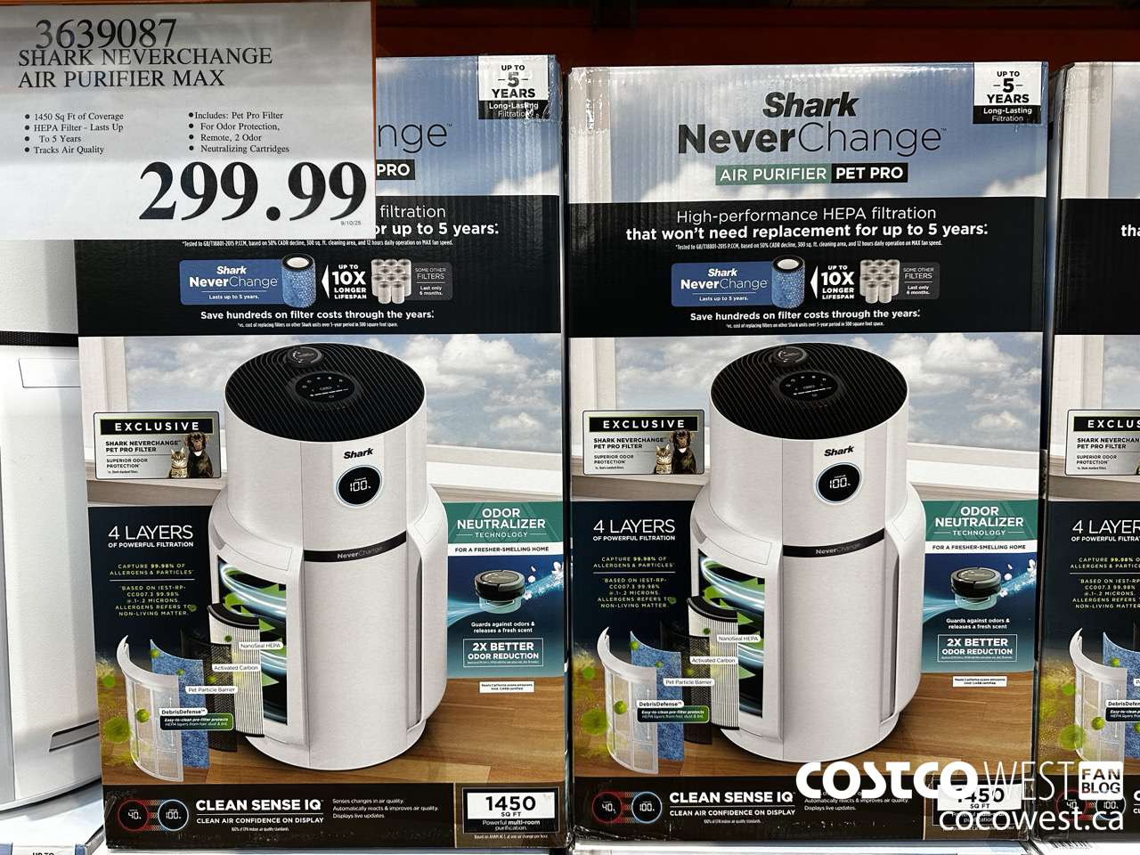 3639087 SHARK NEVERCHANGE AIR PURIFIER MAX $299.99