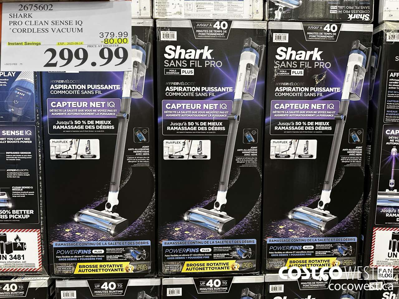 2675602 SHARK PRO CLEAN SENSE IQ CORDLESS VACUUM ($80.00 INSTANT SAVINGS EXPIRES ON 2025-09-14) $299.99