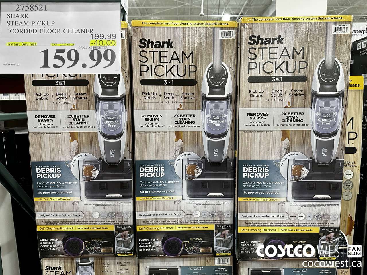 2758521 SHARK STEAK PICKUP CORDED FLOOR CLEANER ($40.00 INSTANT SAVINGS EXPIRES ON 2025-09-28) $159.99