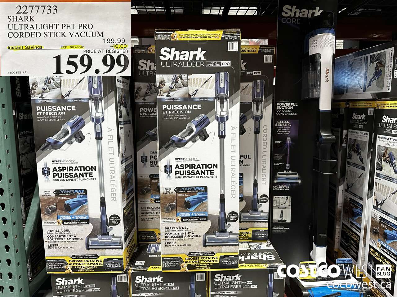 2277733 SHARK ULTRALIGHT PET PRO CORDED STICK VACUUM ($40.00 INSTANT SAVINGS EXPIRES ON 2025-10-05) $159.99