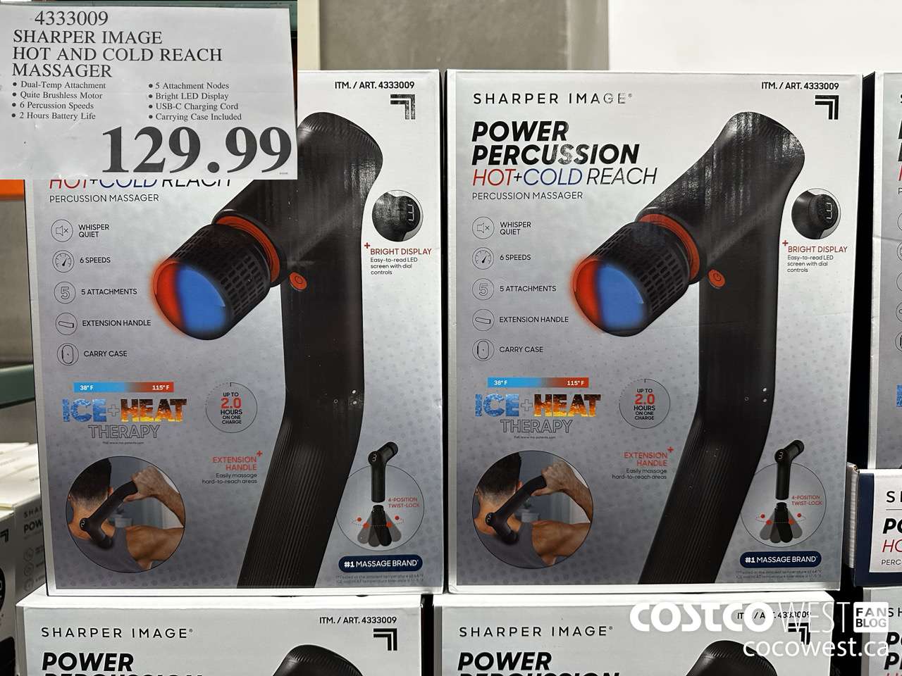 4333009 SHARPER IMAGE HOT AND COLD REACH MASSAGER $129.99