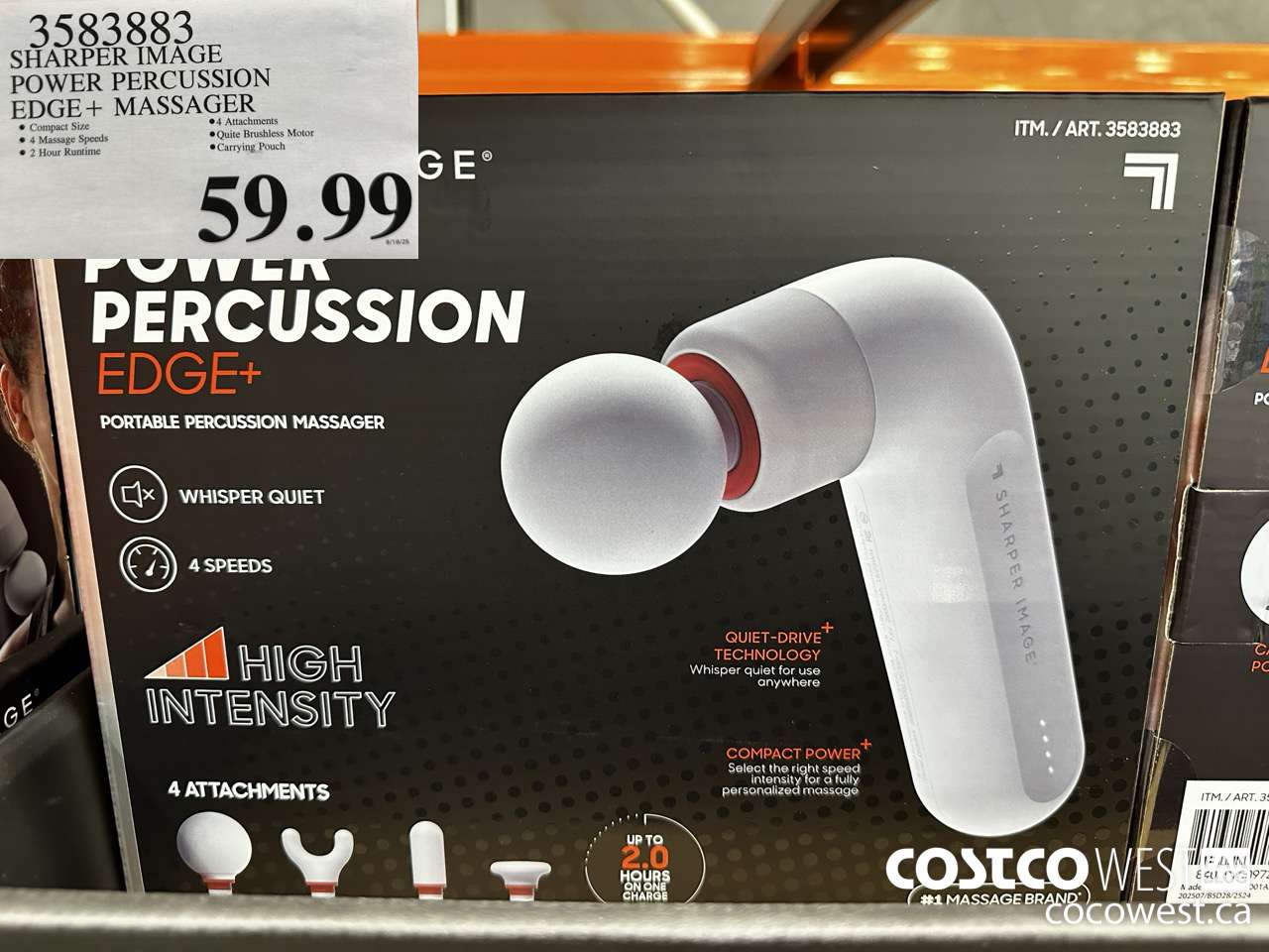 3583883 SHARPER IMAGE POWER PERCUSSION EDGE+ MASSAGER $59.99