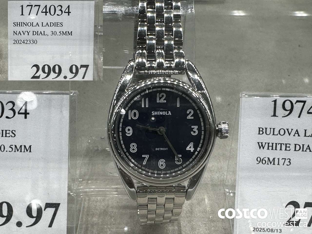 1774034 SHINOLA LADIES NAVY DIAL 30.5 MM 20242330 $299.97