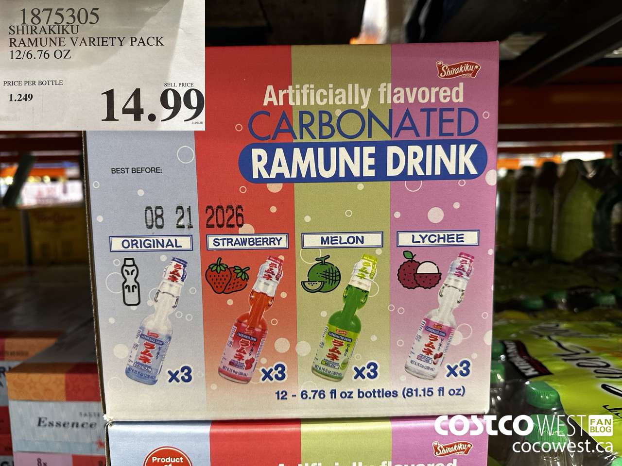 1875305 SHIRAKIKU RAMUNE VARIETY PACK 12/6.76 OZ $14.99