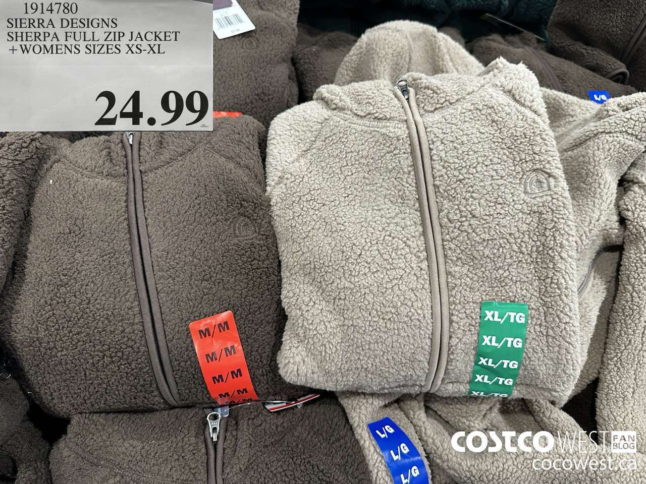 1914780 SIERRA DESIGNS SHERPA FULL ZIP JACKET WOMENS SIZES XS-XL $24.99