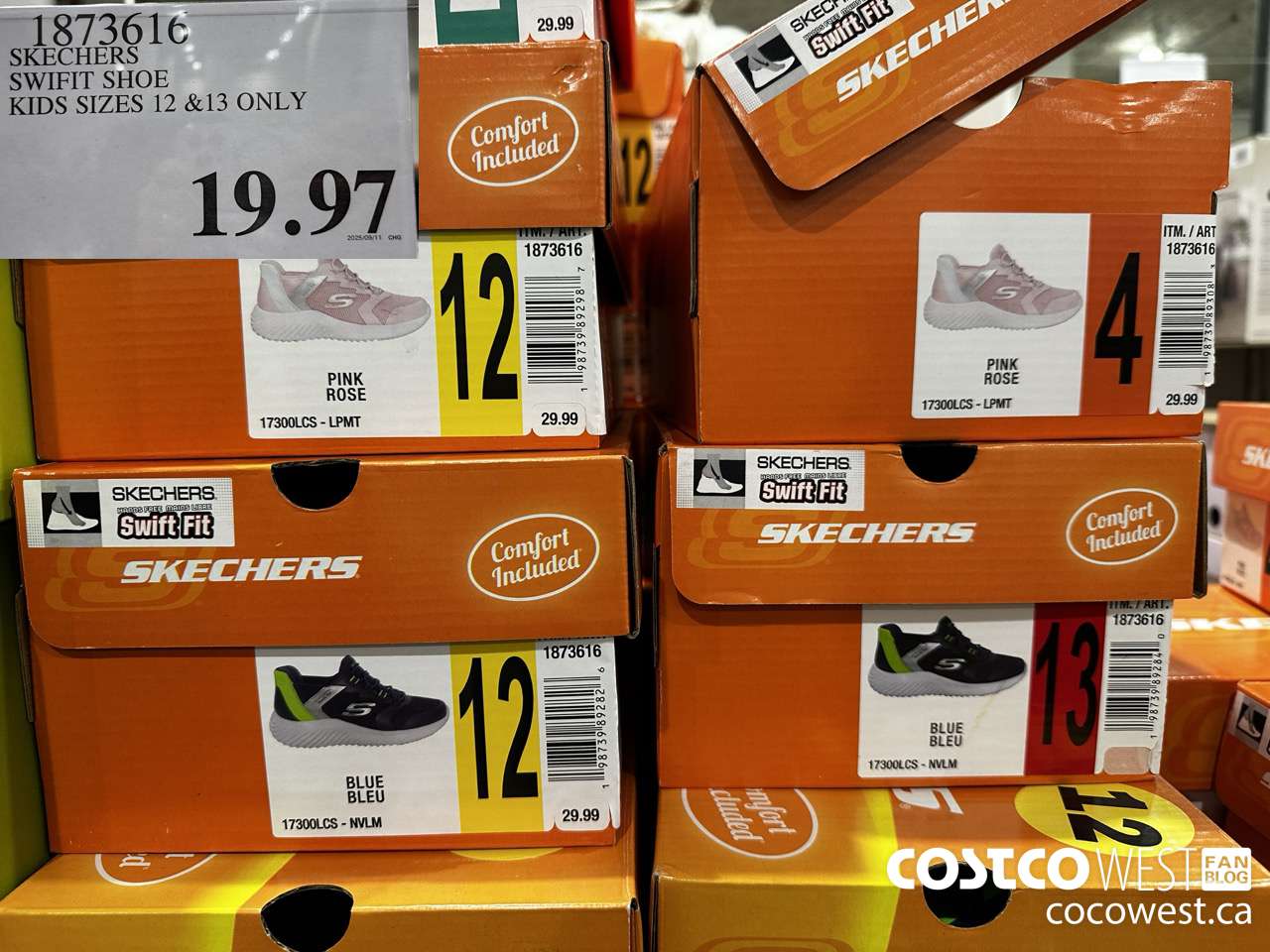 1873616 SKECHERS SWIFIT SHOE KIDS 12 & 13 ONLY $19.97