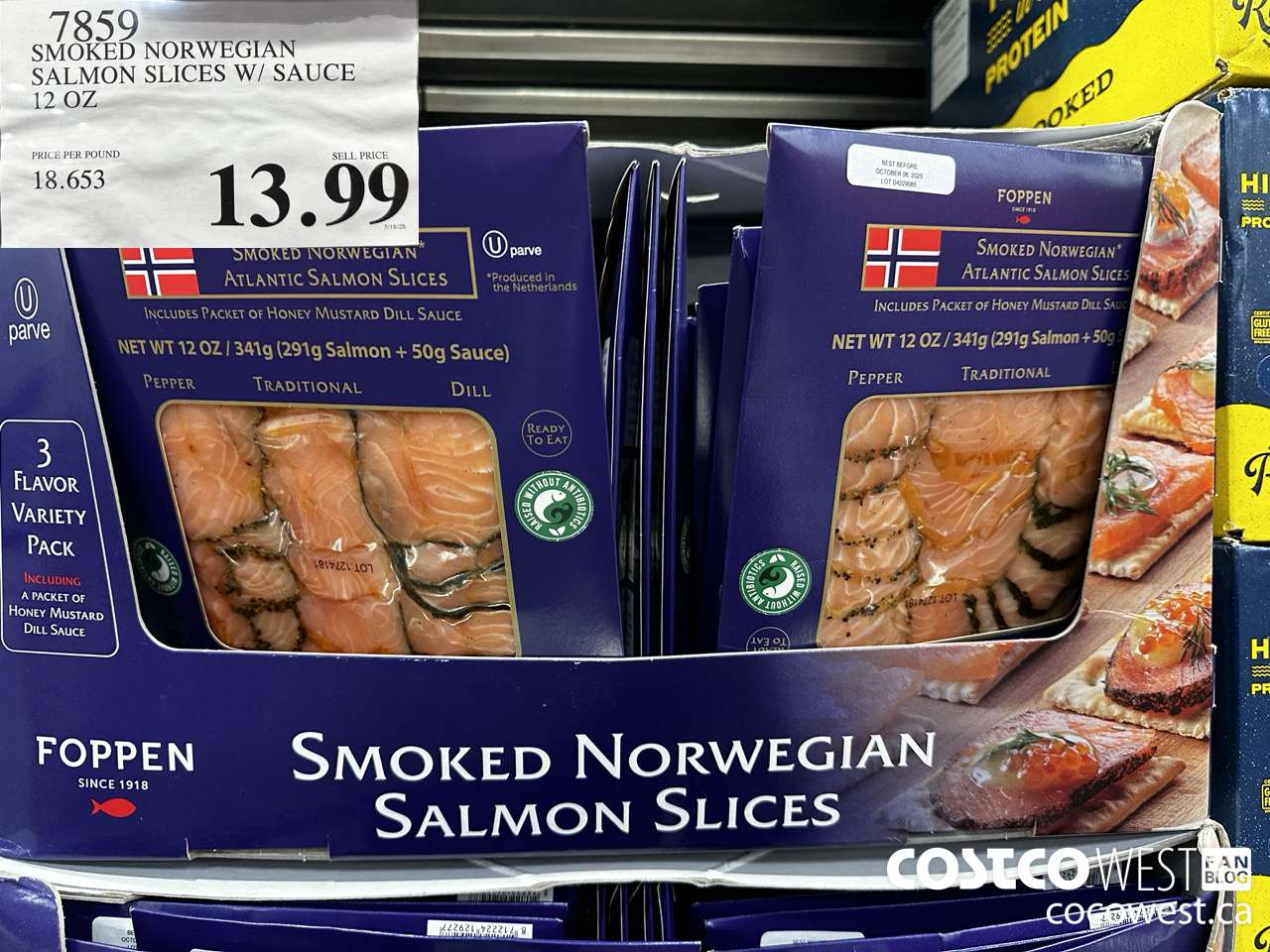7859 SMOKED NORWEGIAN SALMON SLICES W/SAUCE 12 OZ $13.99