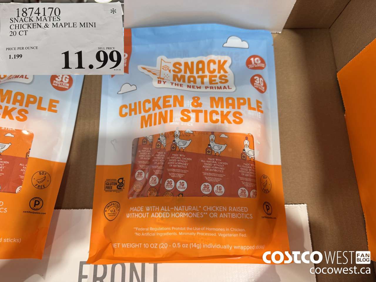 1874170 SNACK MATES CHICKEN & MAPLE MINI 20 CT $11.99