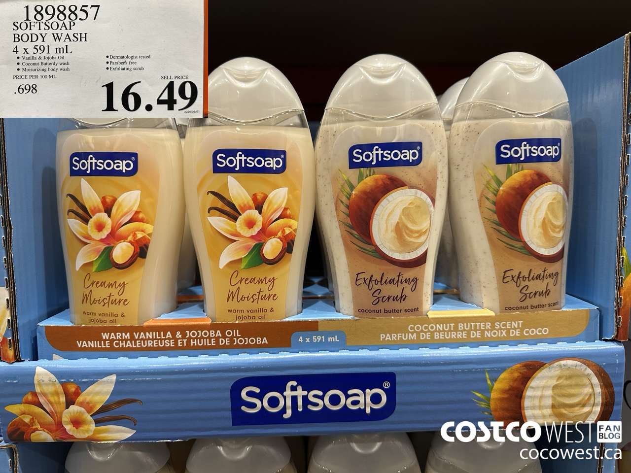 1898857 SOFTSOAP BODY WASH 4 X 591ML $16.49
