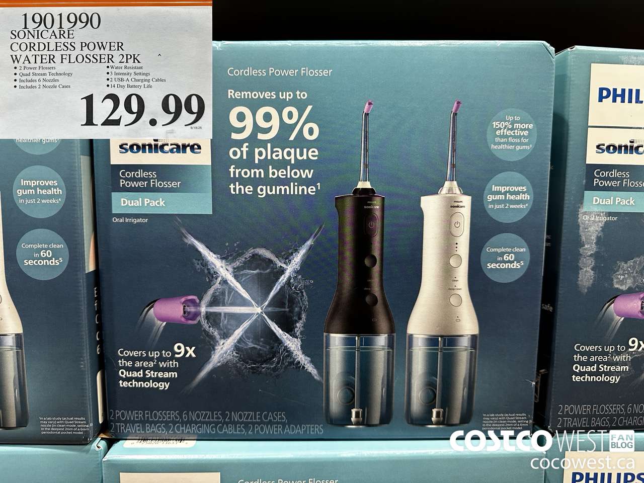 1901990 SONICARE CORDLESS POWER WATER FLOSSER 2PK $129.99