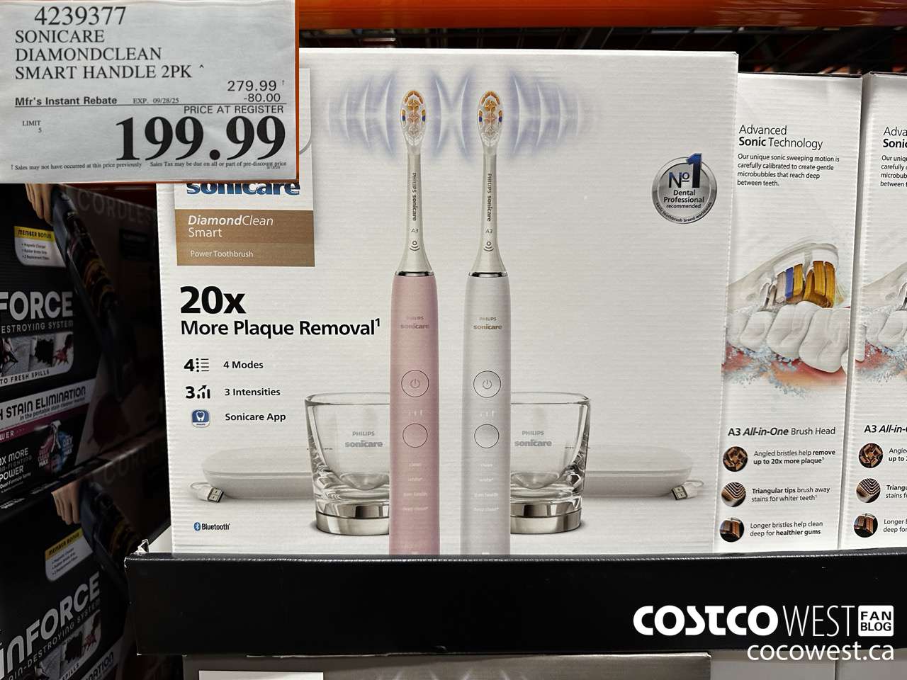 4239377 SONICARE DIAMONDCLEAN SMART HANDLE 2PK ($80.00 INSTANT SAVINGS EXPIRES ON 2025-09-28) $199.99